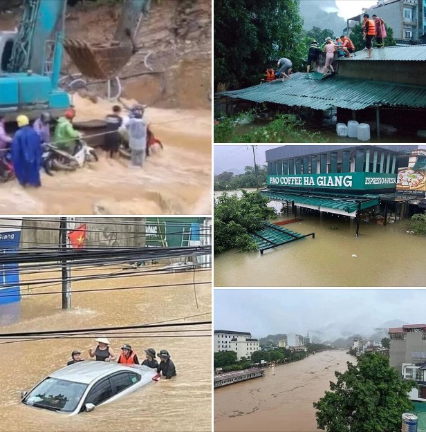 Chìm Trong Biển Nước, Dân Trèo Lên Mái Nhà Chờ Giải Cứu